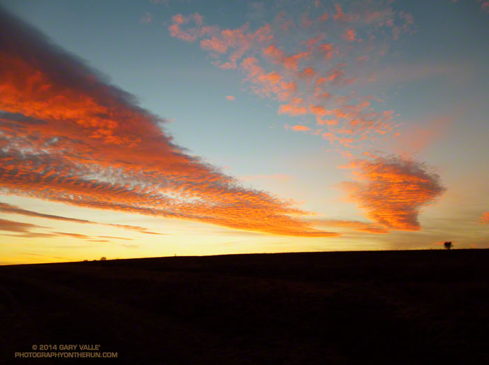 Dissipating wave clouds at sunset from Upper Las Virgenes Canyon Open Space Preserve. January 28, 2014.